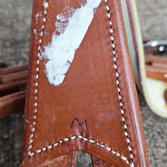 Hunn Saddlery Maker Quality Leather Suspenders Sz Med Adjustable Silver Hardware - Picture 10 of 10